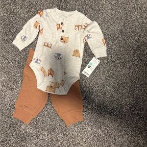 Cute Dog Pattern Baby Outfit Set